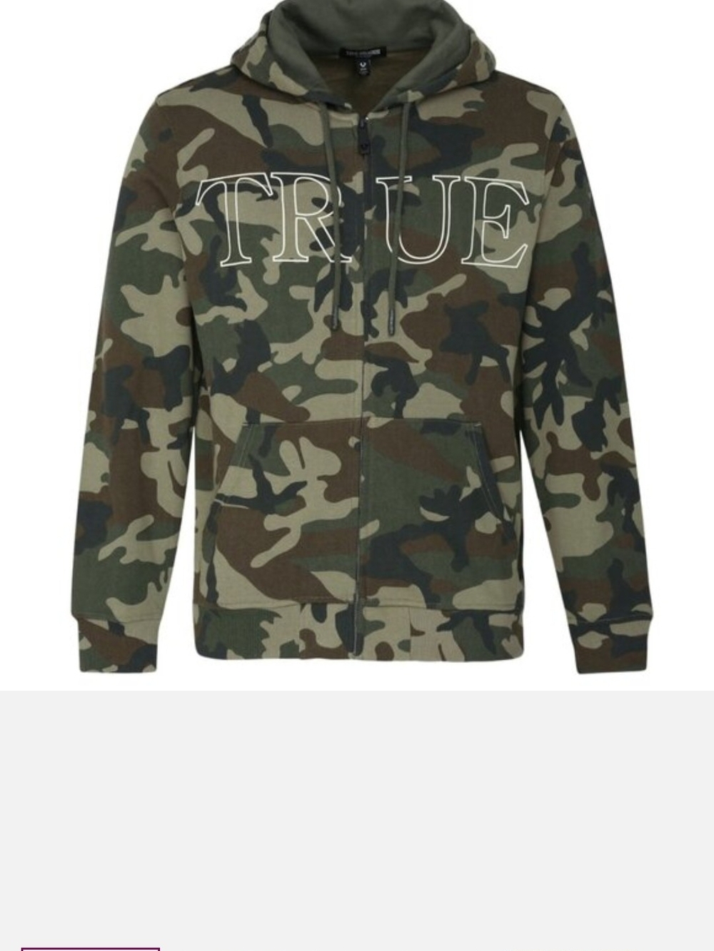 True Religion Men's Outline True Camo Zip-Up Hoodie Size M